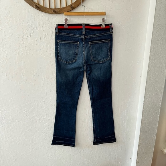 Veronica Beard Ankle Carolyn 10” Baby Bootcut Red Blue Elastic Waist Trim 26 - Picture 4 of 13